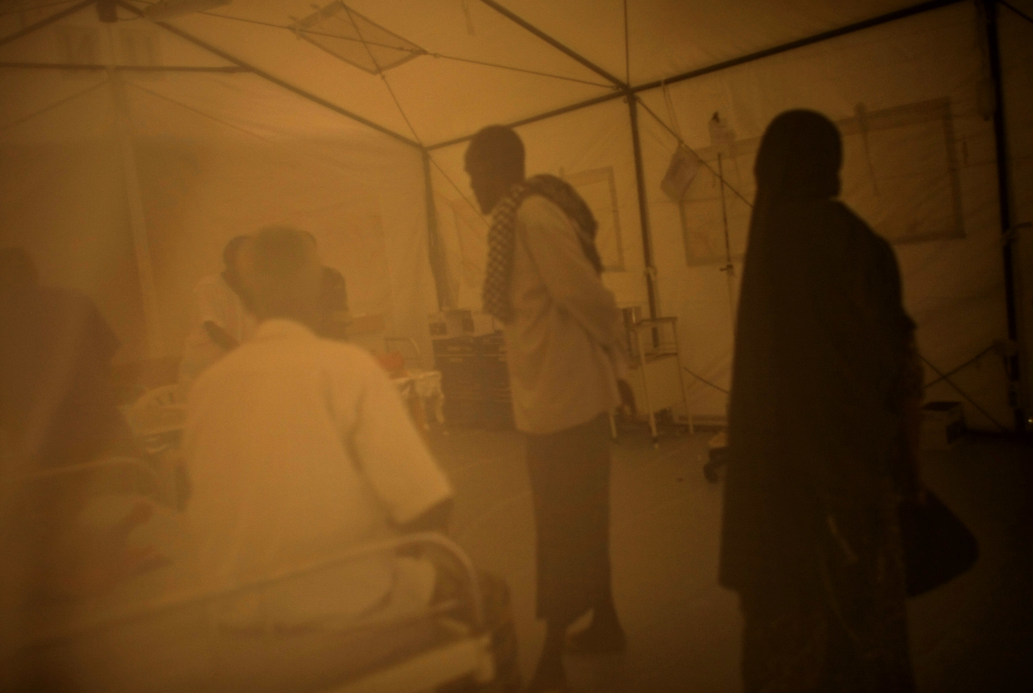 A tented hospital ward in Mogadishu, Somalia.