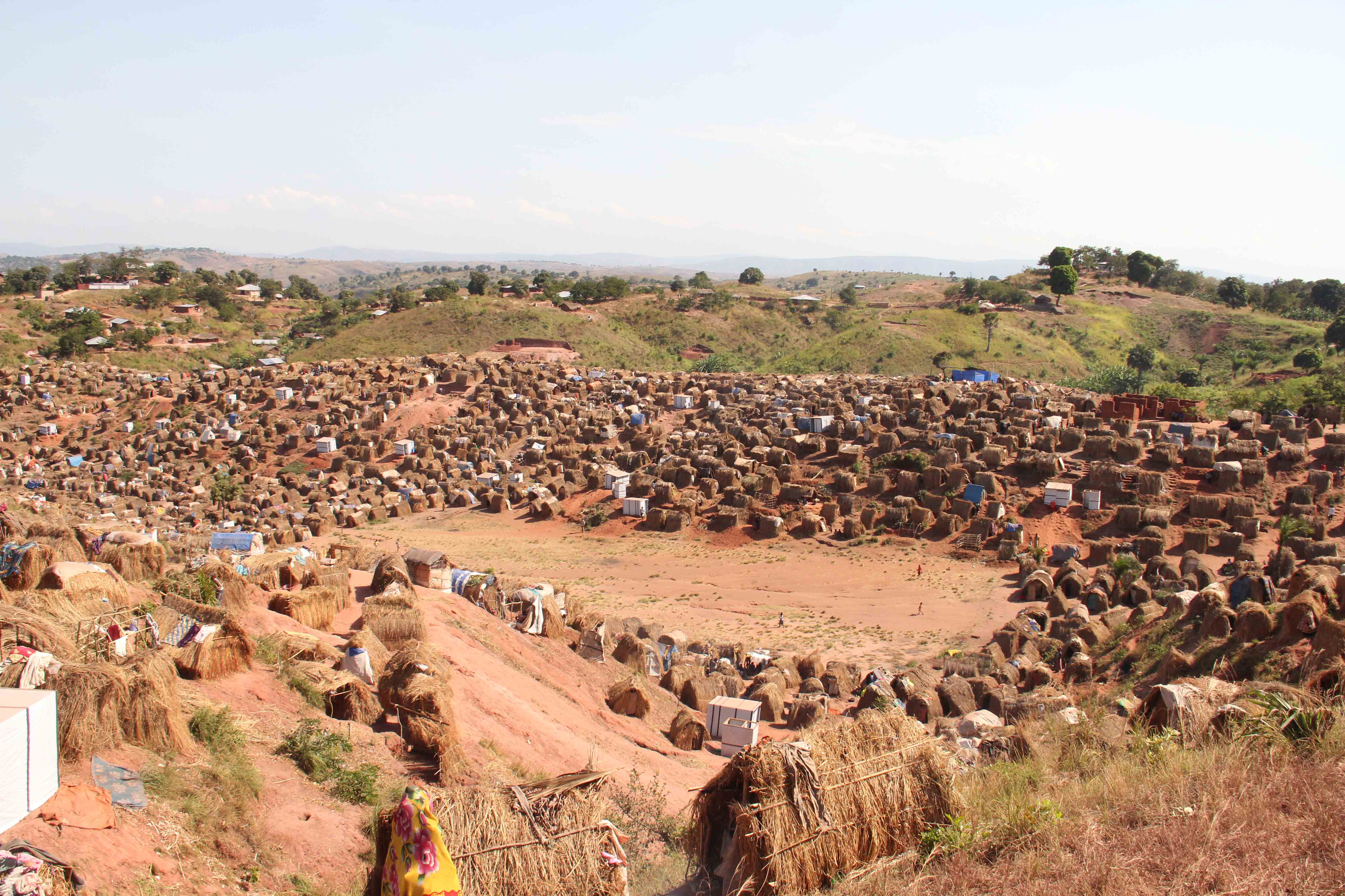 A camp outside Kalemie, DRC, for civilians displaced by inter-communal conflict