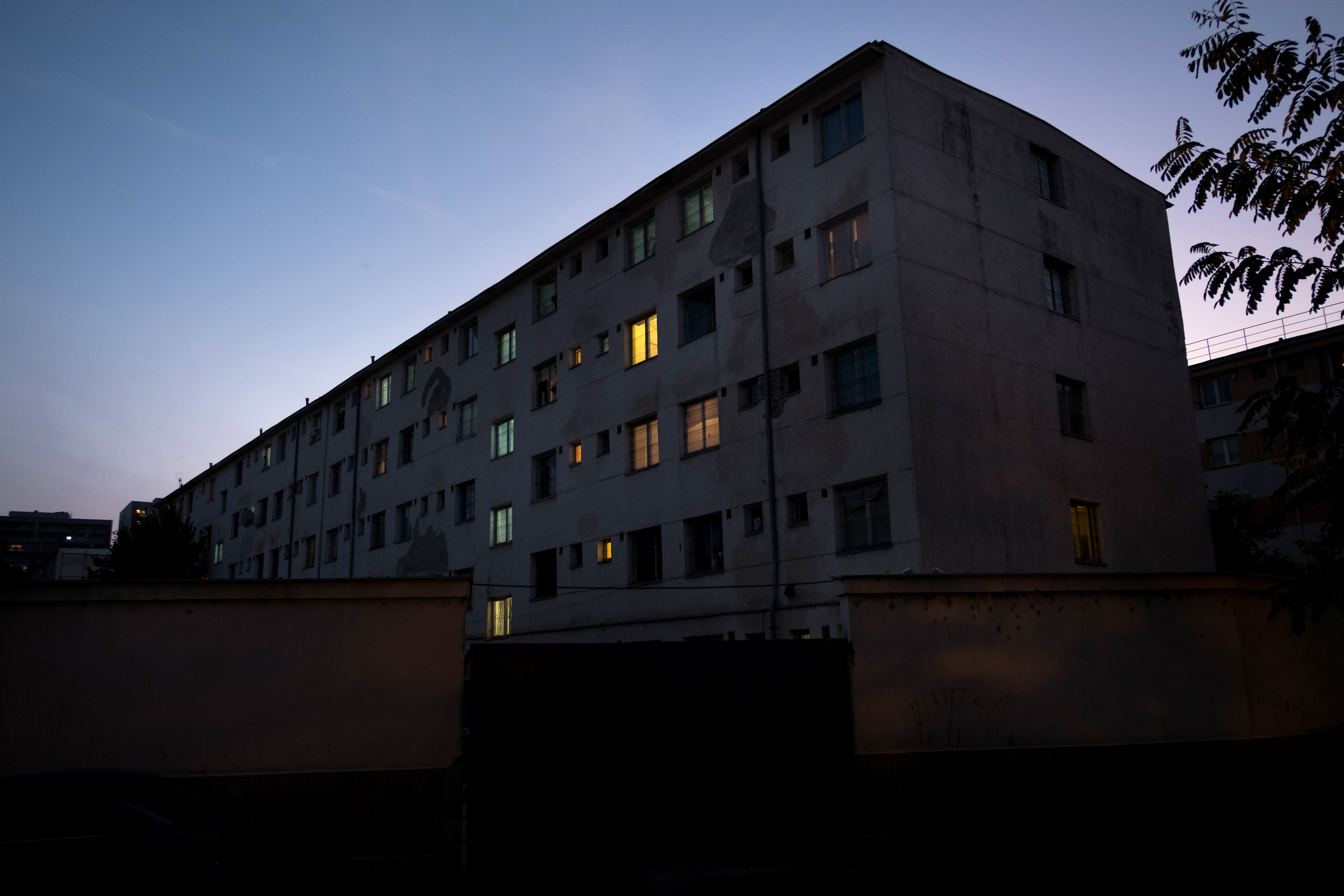 A dormitory that houses over 300 asylum-seekers in Bucharest, Romania.