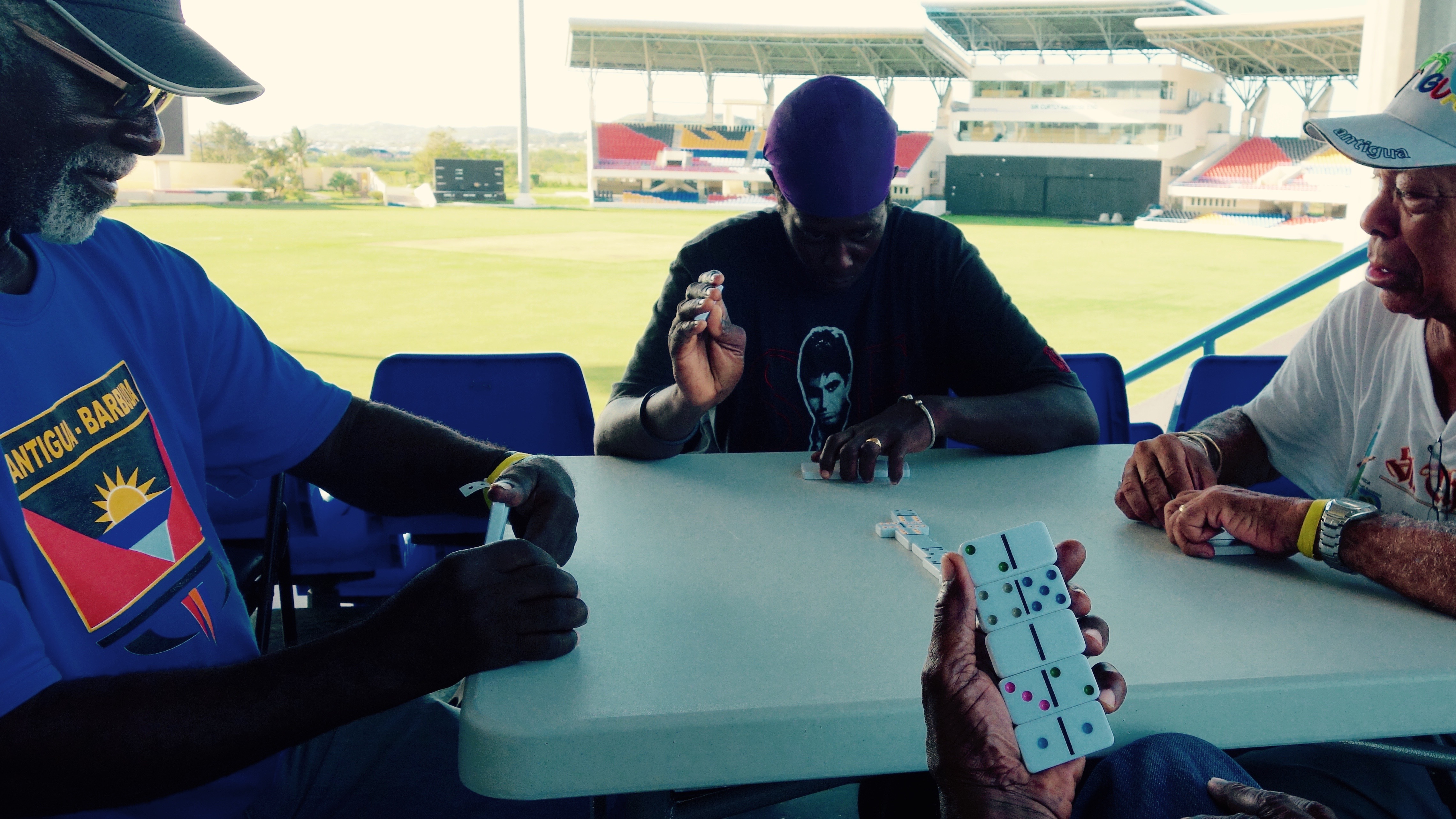 Evacuees from Barbuda were temporarily housed at the cricket stadium in Antigua