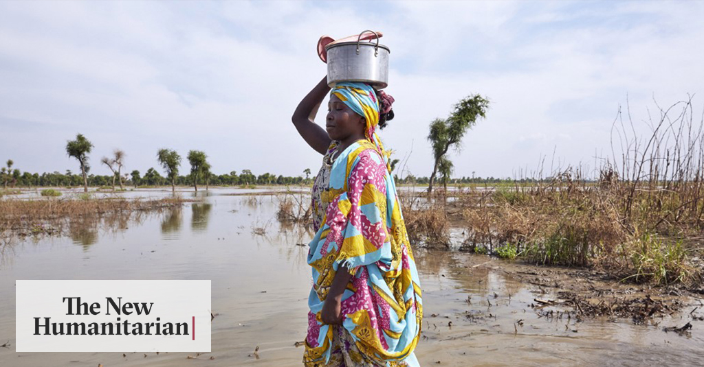 A woman walks through floodwaters in Maban, South Sudan, where large areas have been inundated by heavy rains in recent months.