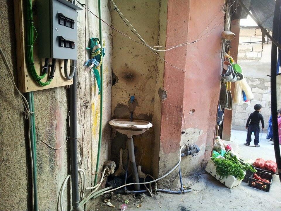 Sink, stall, electricity box