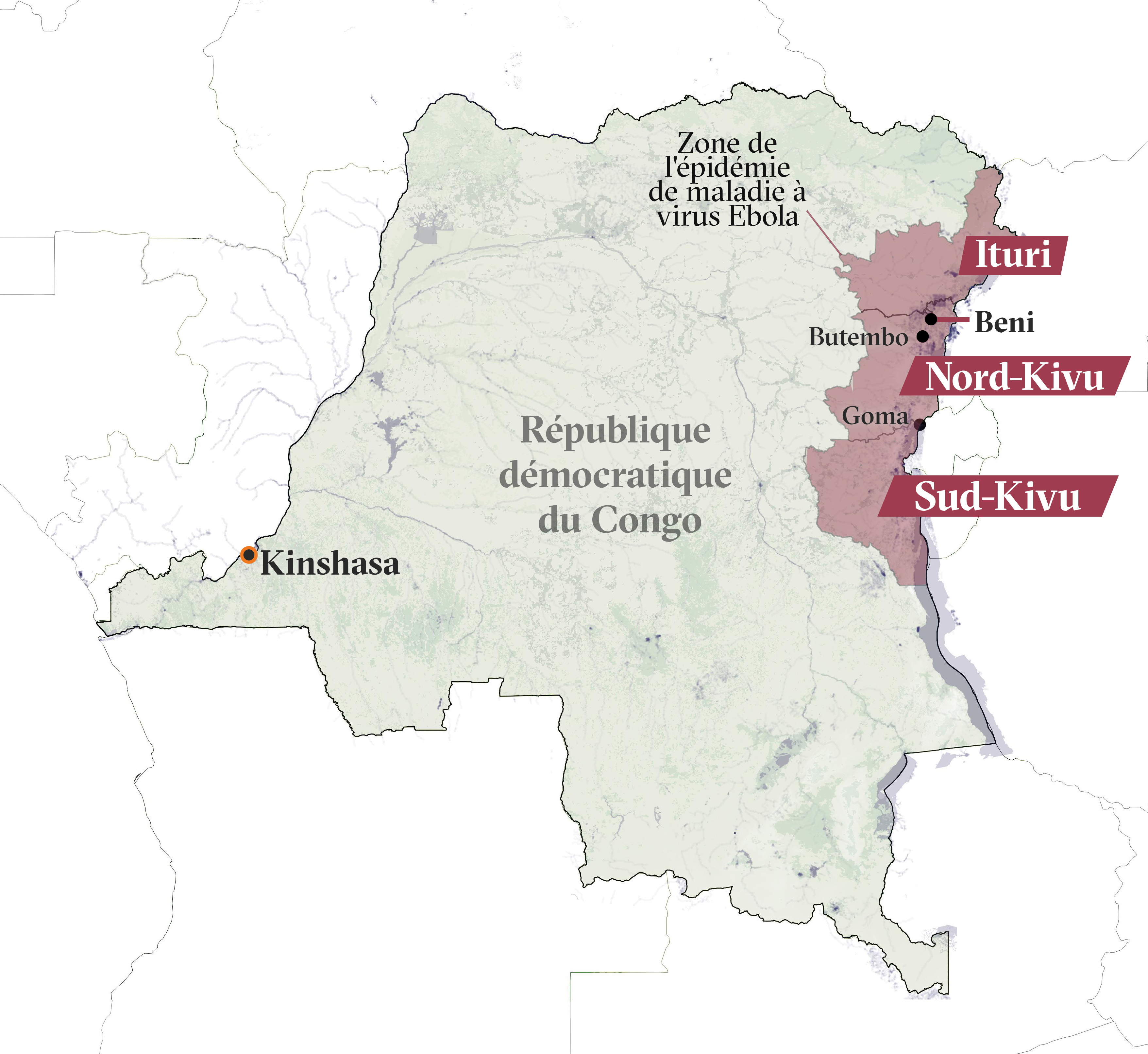 Carte du République démocratique du Congo