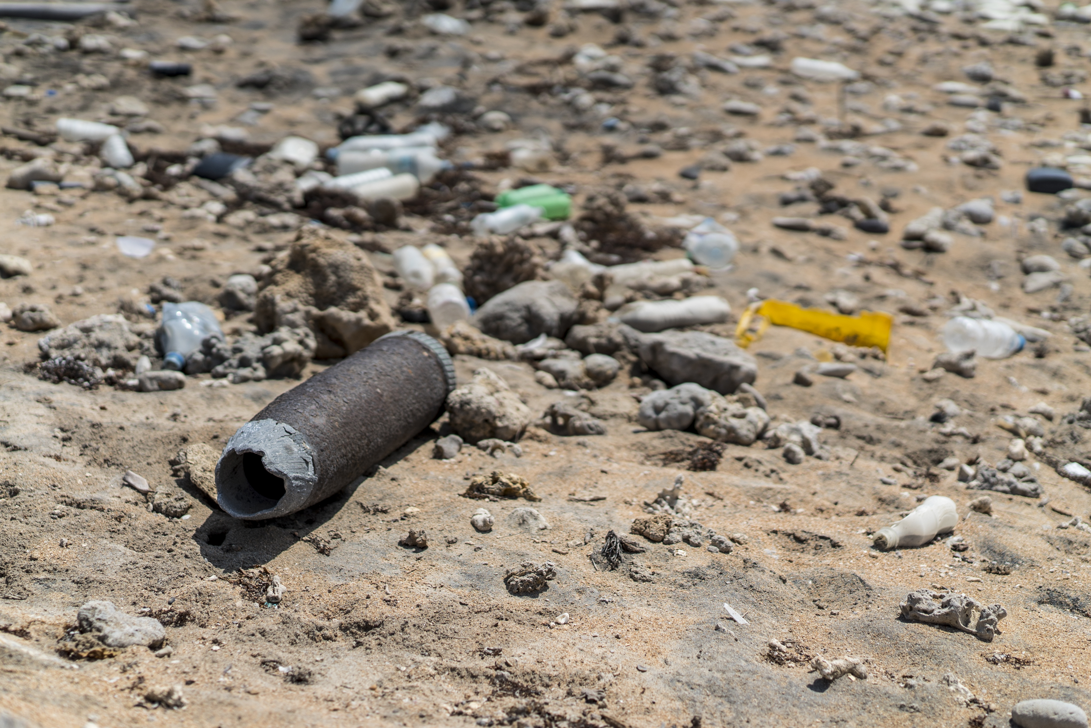 Debris on sand