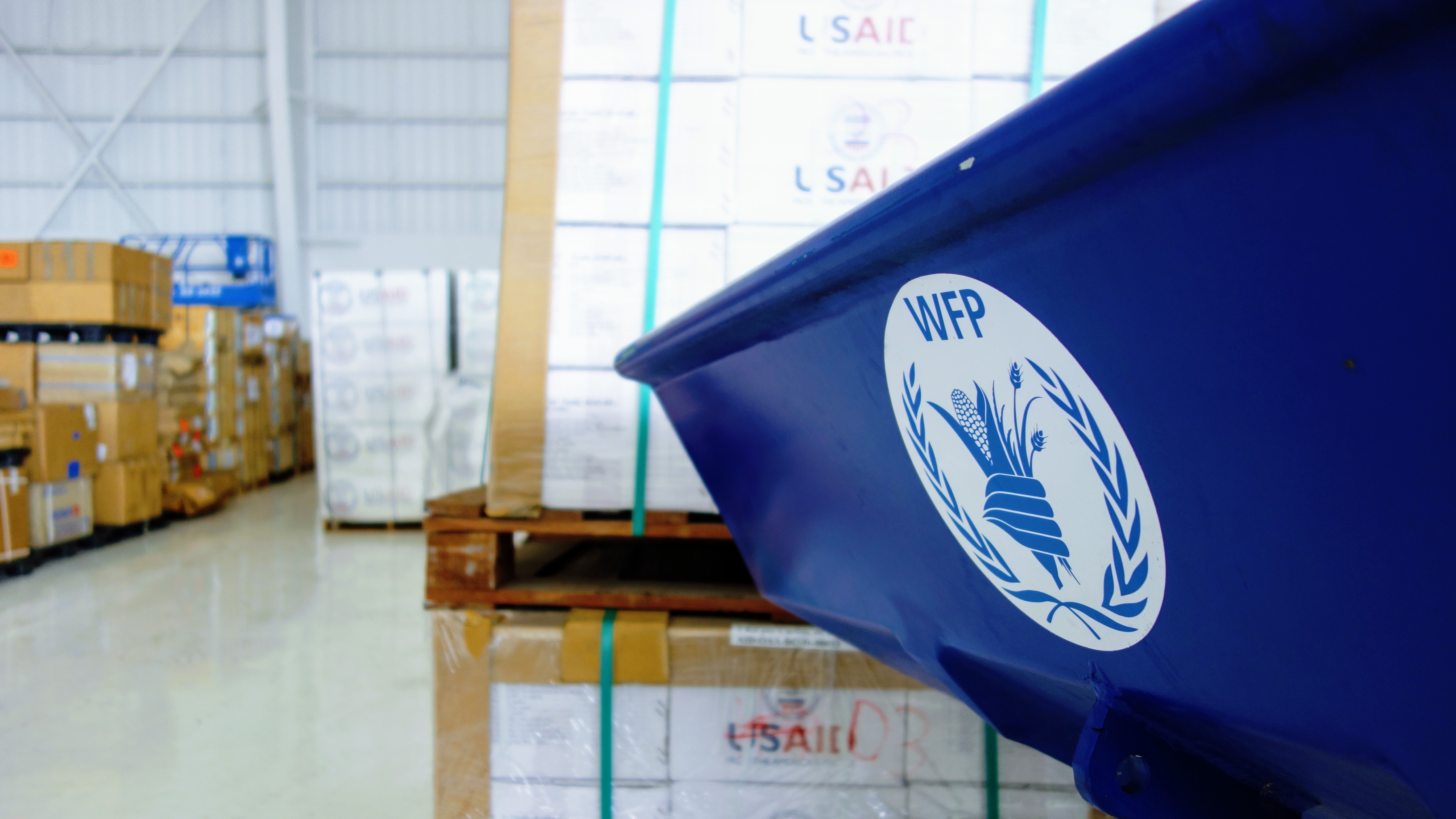 A WFP-managed warehouse at the airport in Antigua and Barbuda in 2017