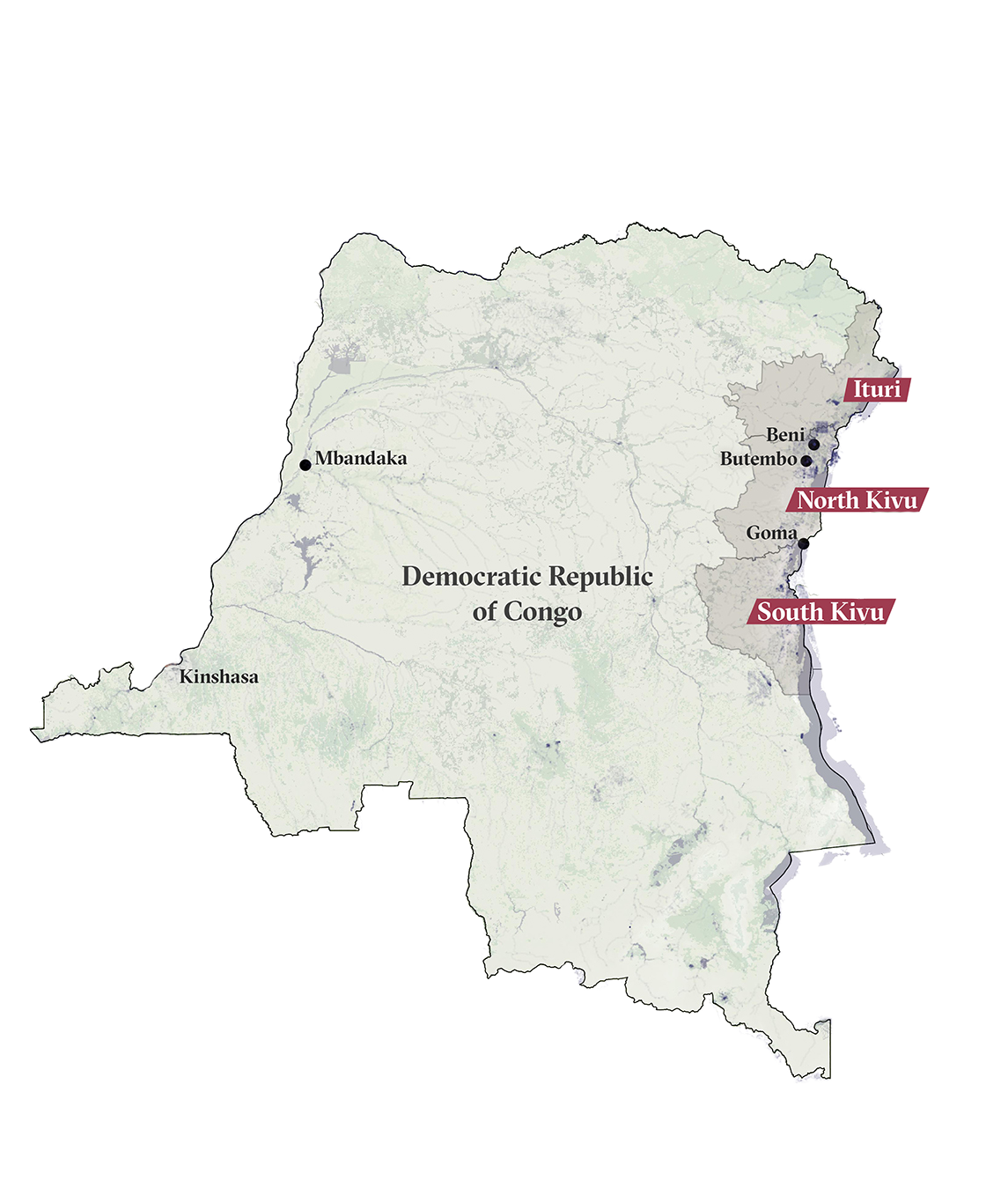 Map of the Democratic Republic of Congo