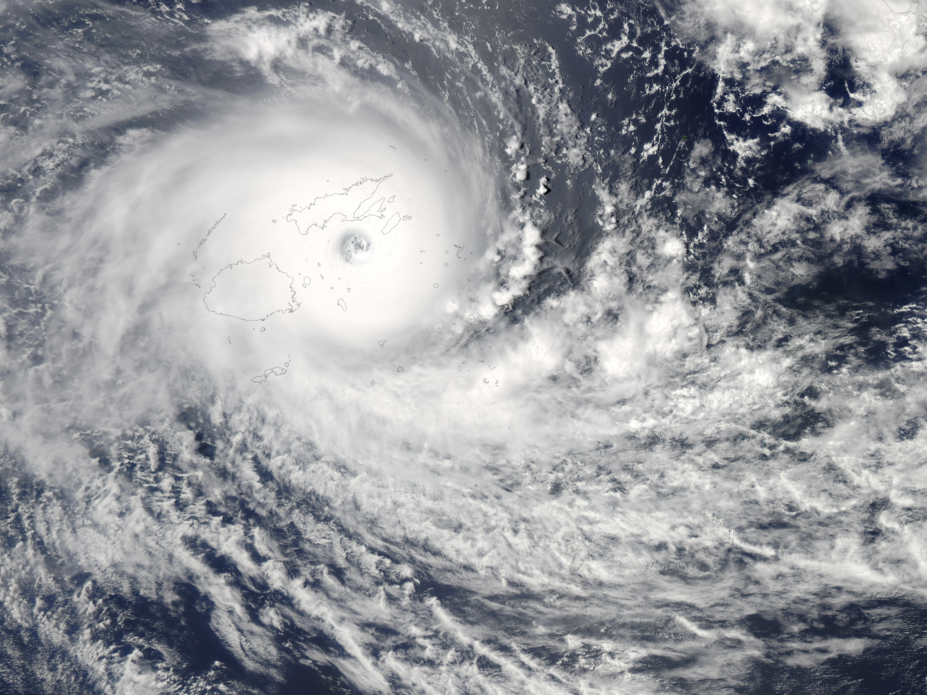 Satellite image of Cyclone Winston