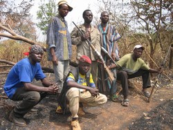 A group of armed rebels on the road north of Kaga Bandouro, Central African Republic, 14 December 2006. The rebel movement was formed in response to the army’s attacks on villages in the region.