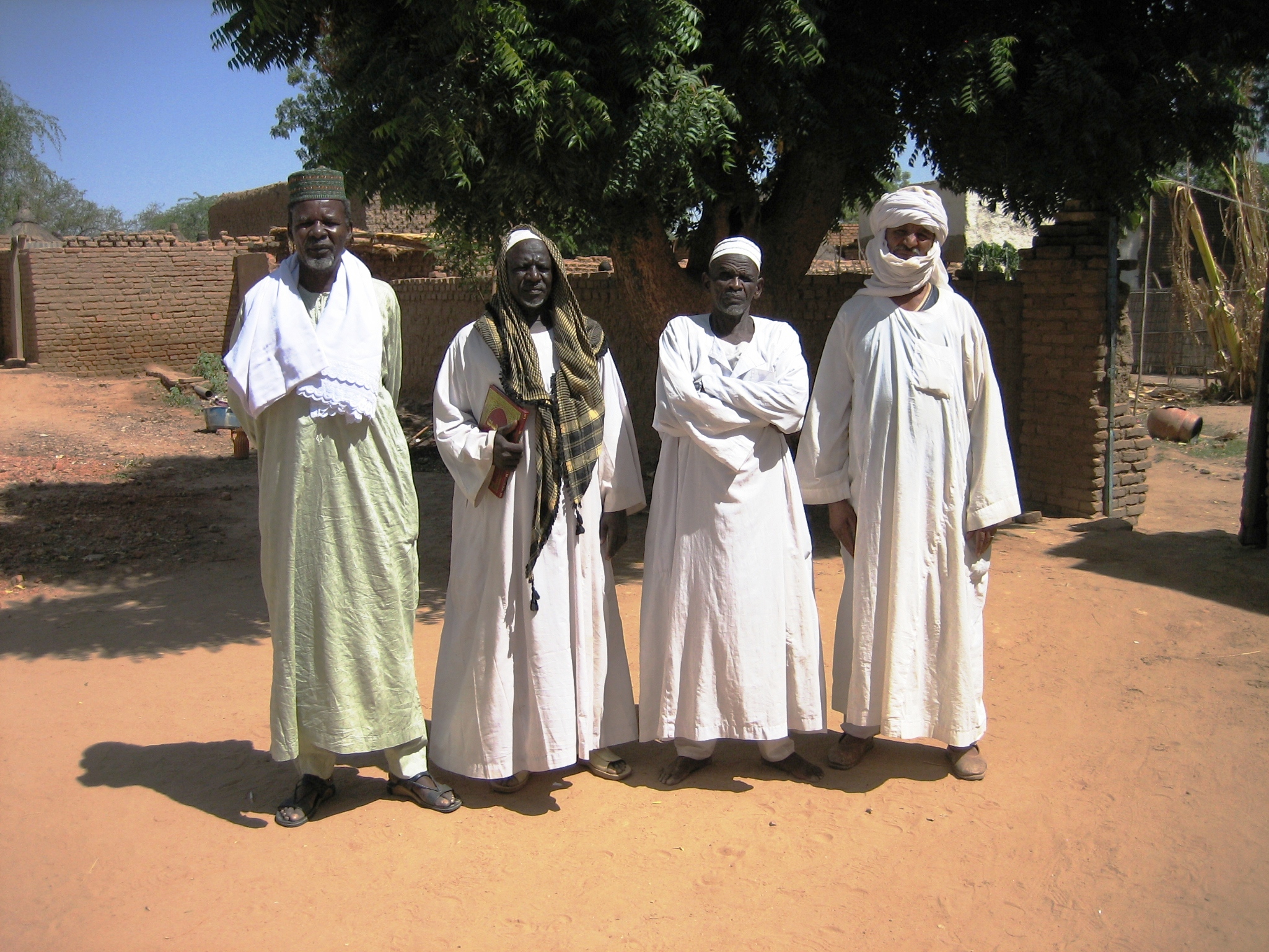 The former sultan of Dar Sila, Said Ibrahim Mustapha, with leaders of various Arab communities. The former sultan is from the Dadjo ethnic group who are being armed to fight the Arab communities, something the former sultan is strongly against.