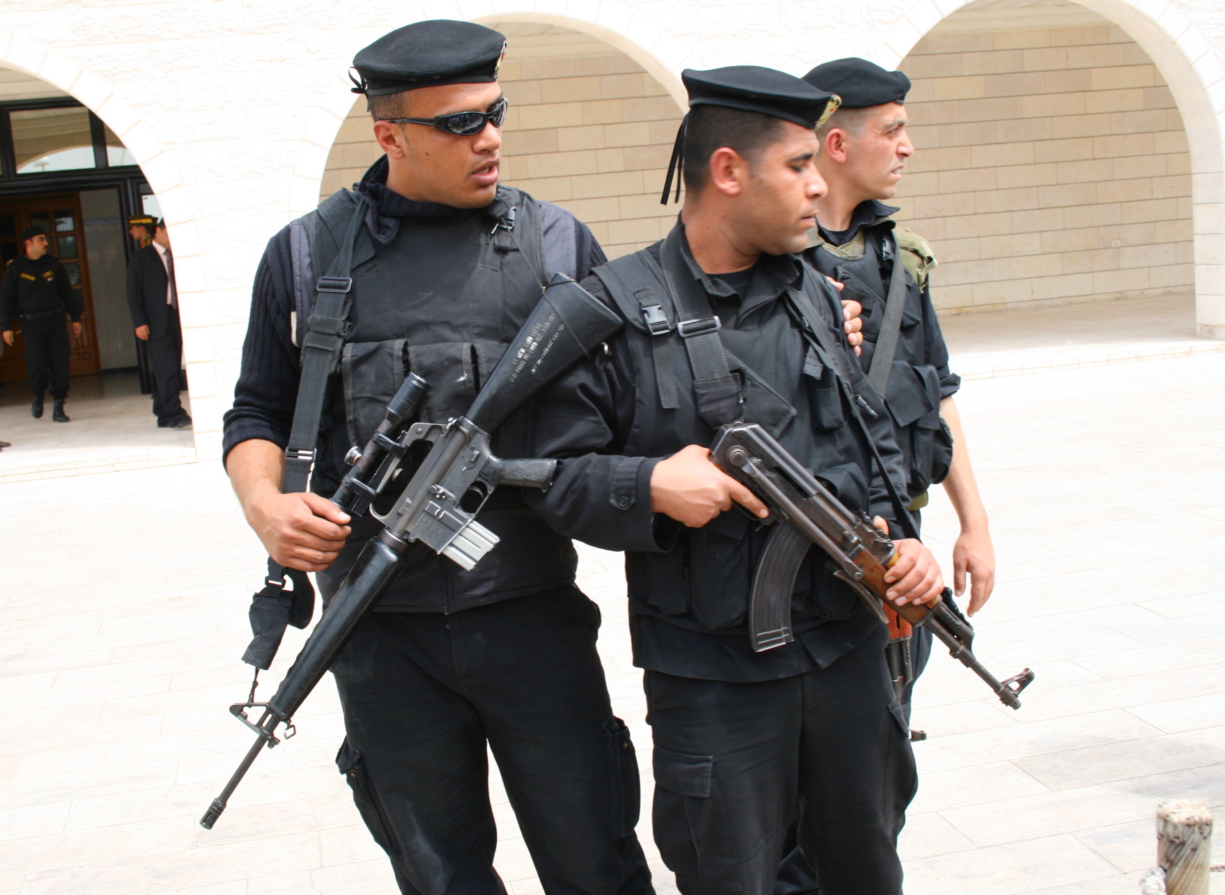 Forces loyal to Fatah such as these troops have been unable to stop Hamas from taking control of Gaza.