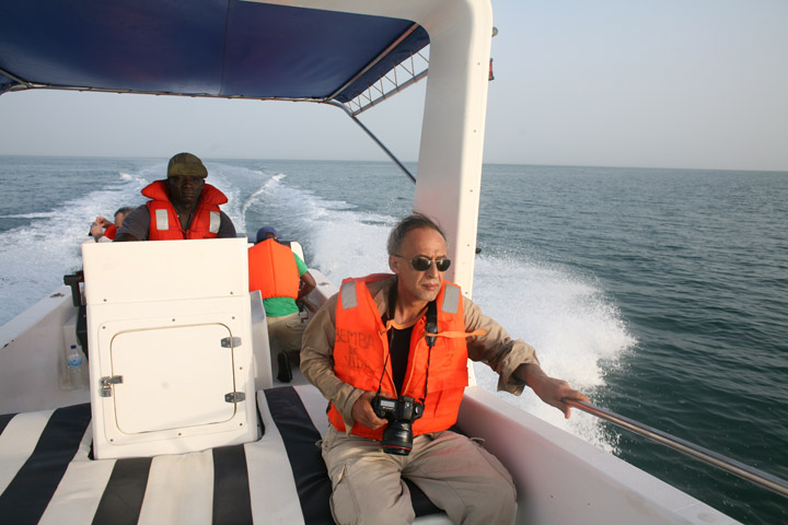 Manoocher Deghati head of IRIN photo on way to Orango Island in Ginea Bissau February 2008.