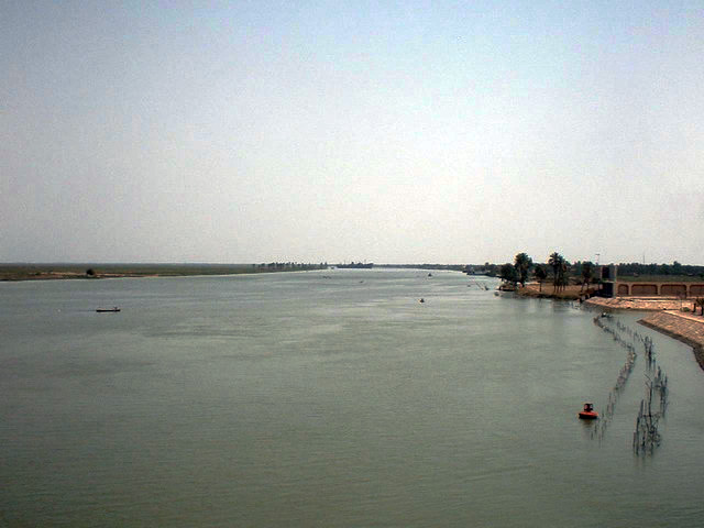 The Shat al-Arab waterway near Basra city in Iraq.