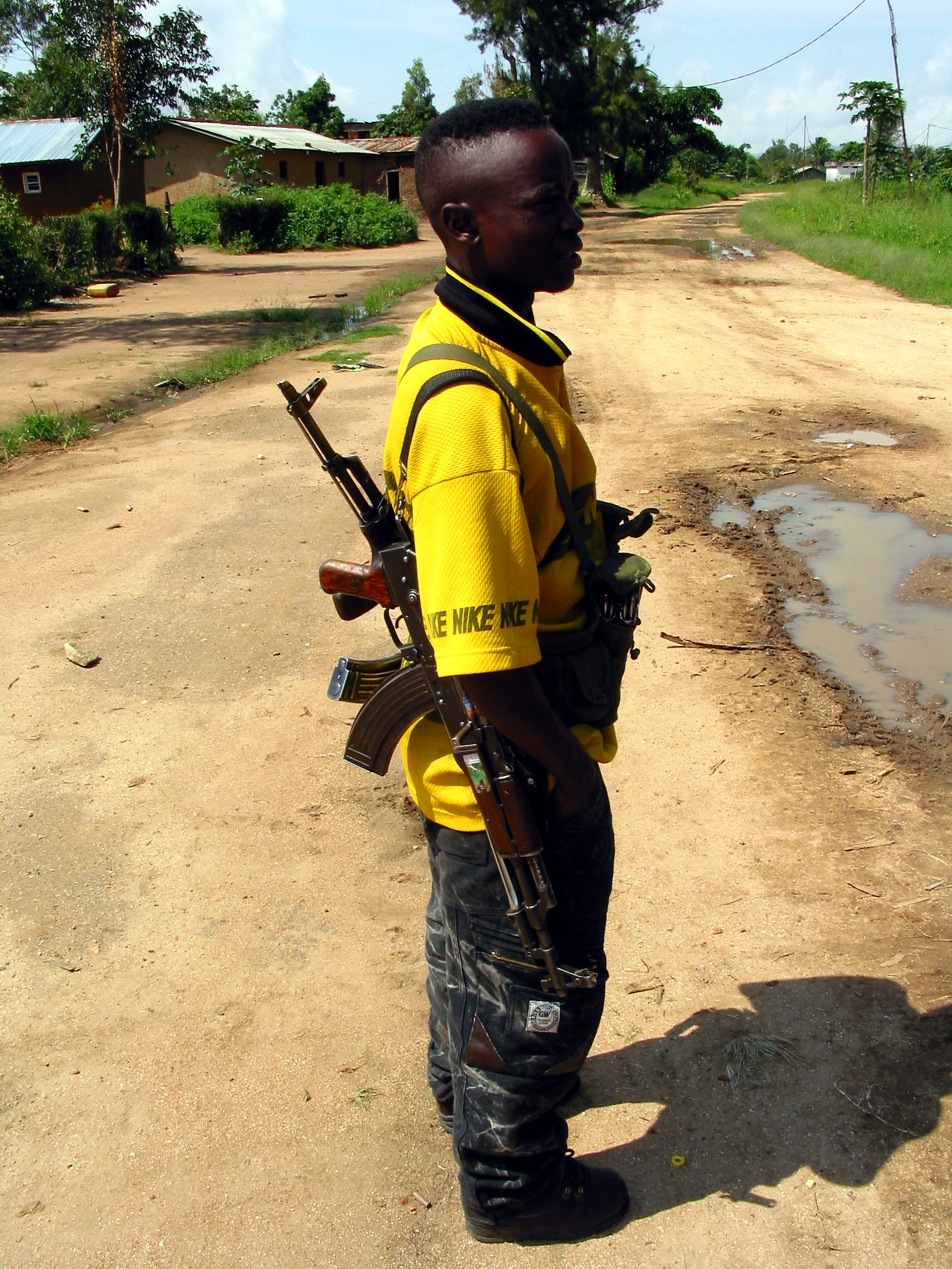 A young member of Thomas Lubanga’s rebel group in Bunia in 2003.