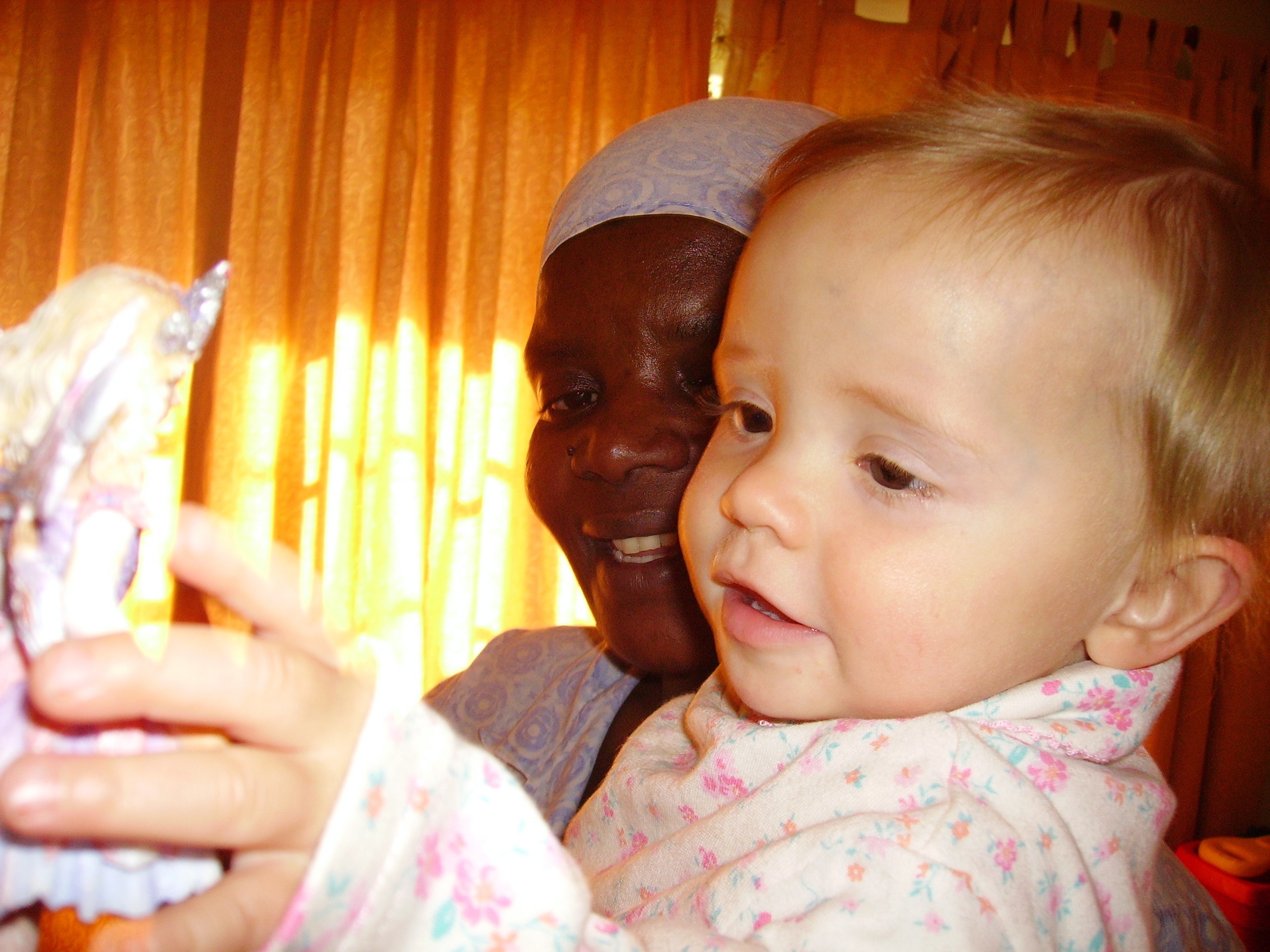 Bev White's daughter, Natascha, with Thandi.