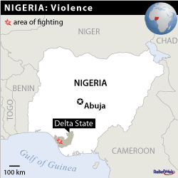 Delta State Nigeria Location Map
