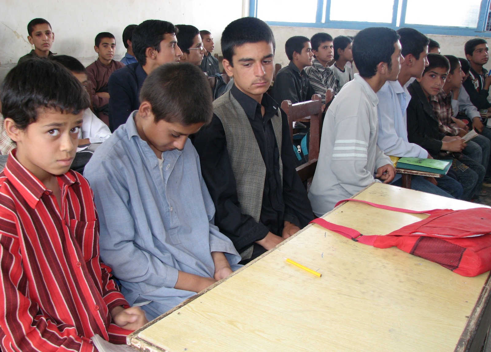 Students in a class in Helmand Province in September 2009