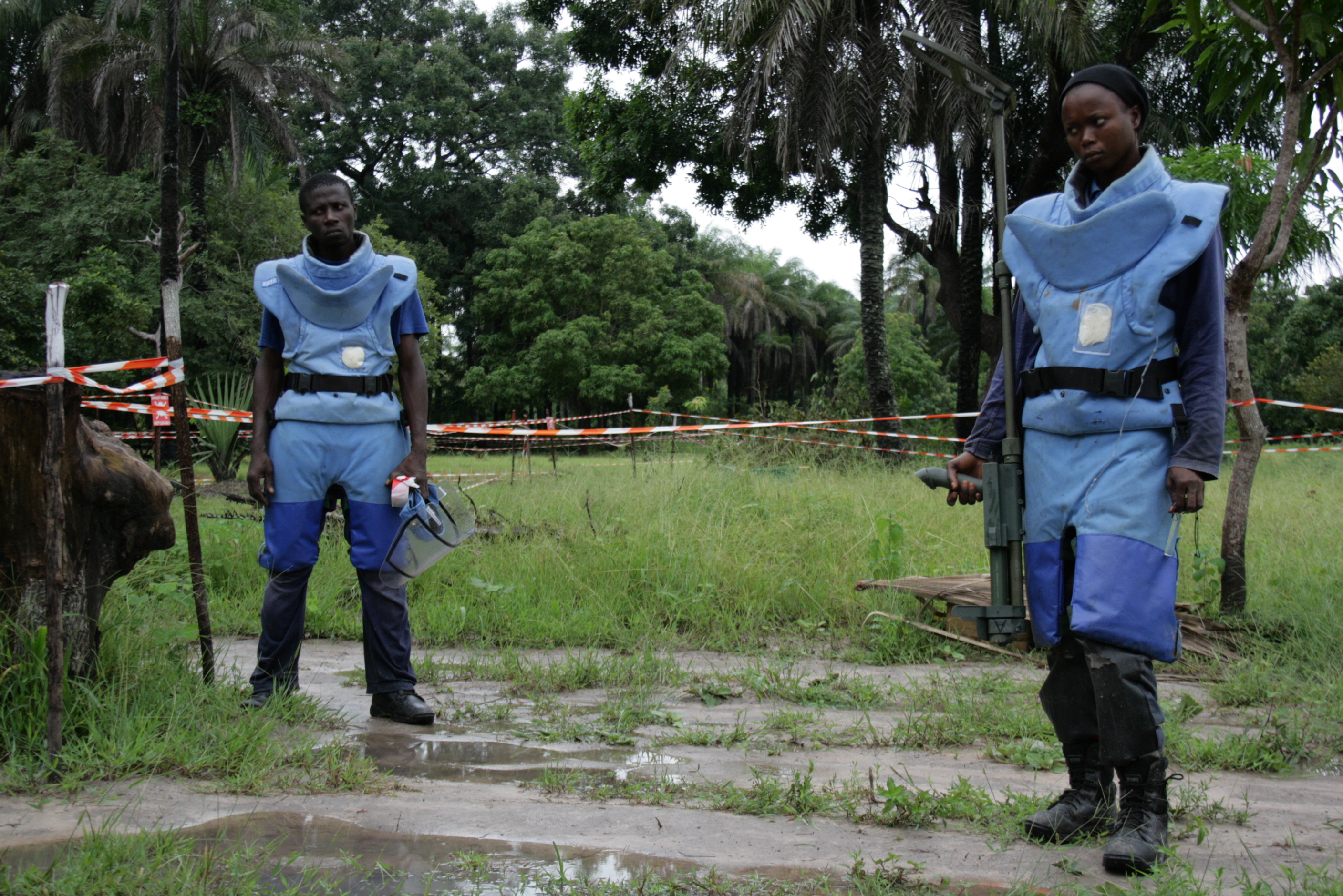 Members of the Handicap International demining team in Casamance, southern Senegal. September 2009