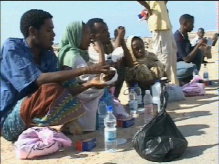 Would be migrants waiting to be picked up by people smugglers
