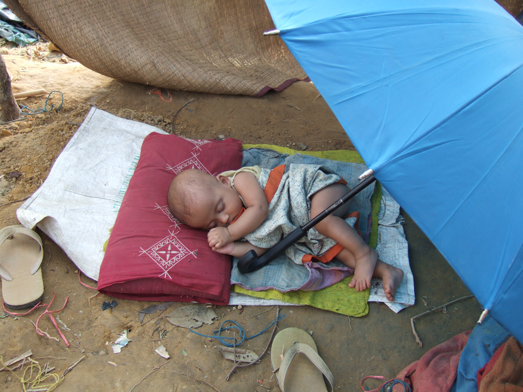 Shelter is rudimentary for undocumented Rohingya in the unofficial Kutupalong camp