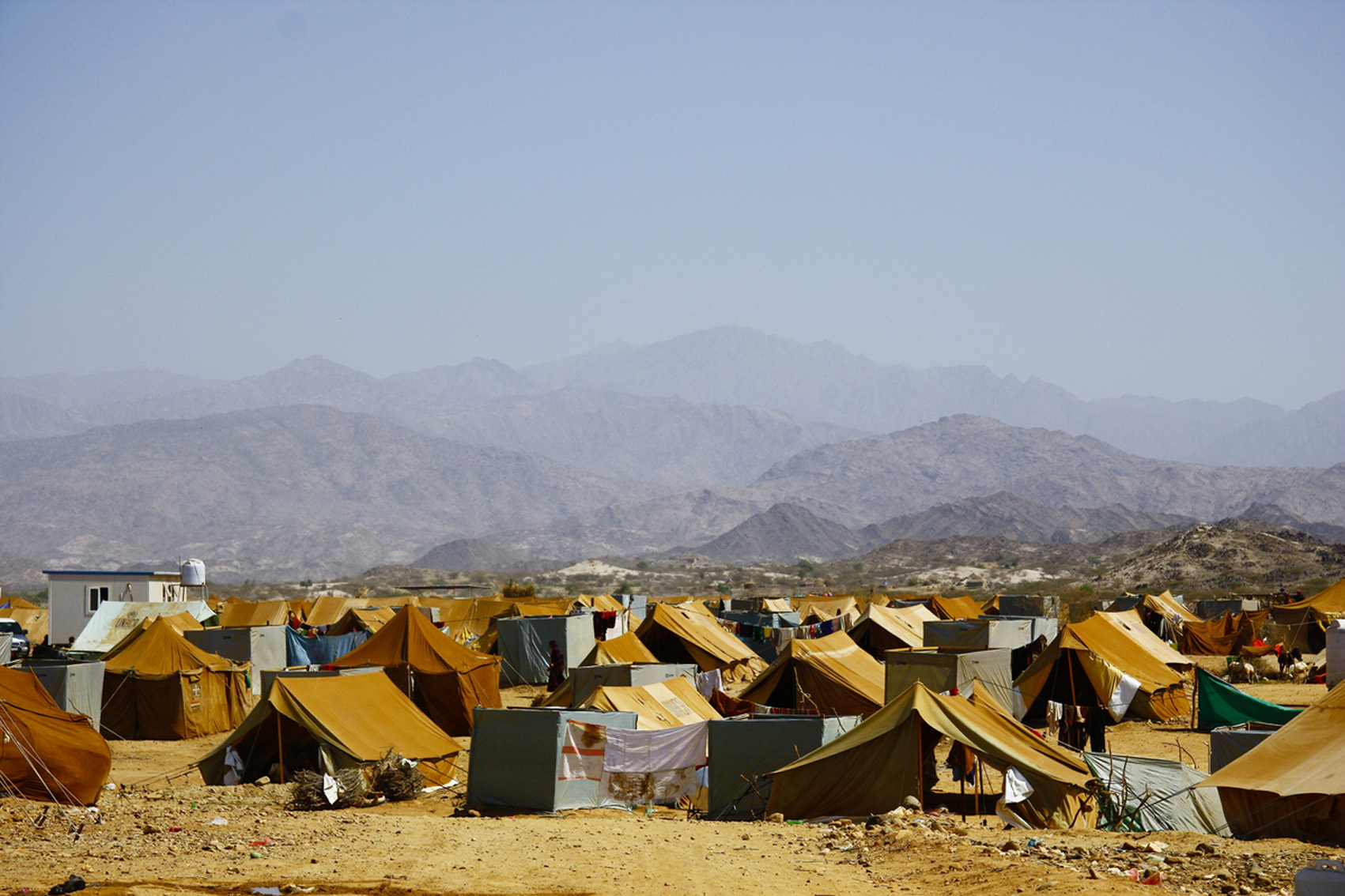 Mazrak camp in the tough mountainous scrublands of Yemen's north-west border with Saudi Arabia is now home to more than 10,000 people displaced by the escalating war between the government and rebels from the Huthi clan