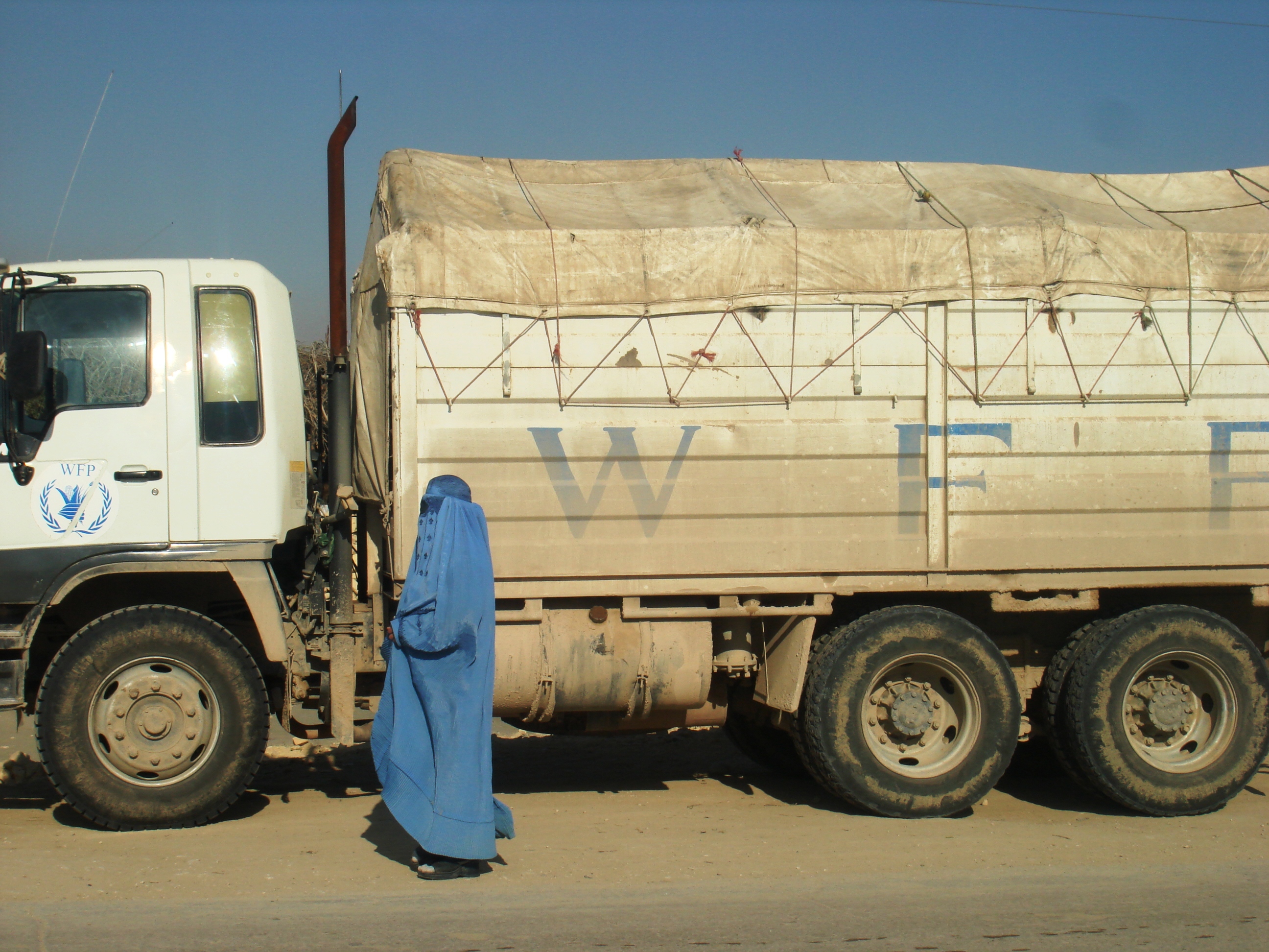 A WFP food aid truck in northern Afghanistan