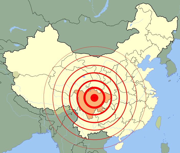 Are of Sichuan province hit by 12 May 2008 earthquake
