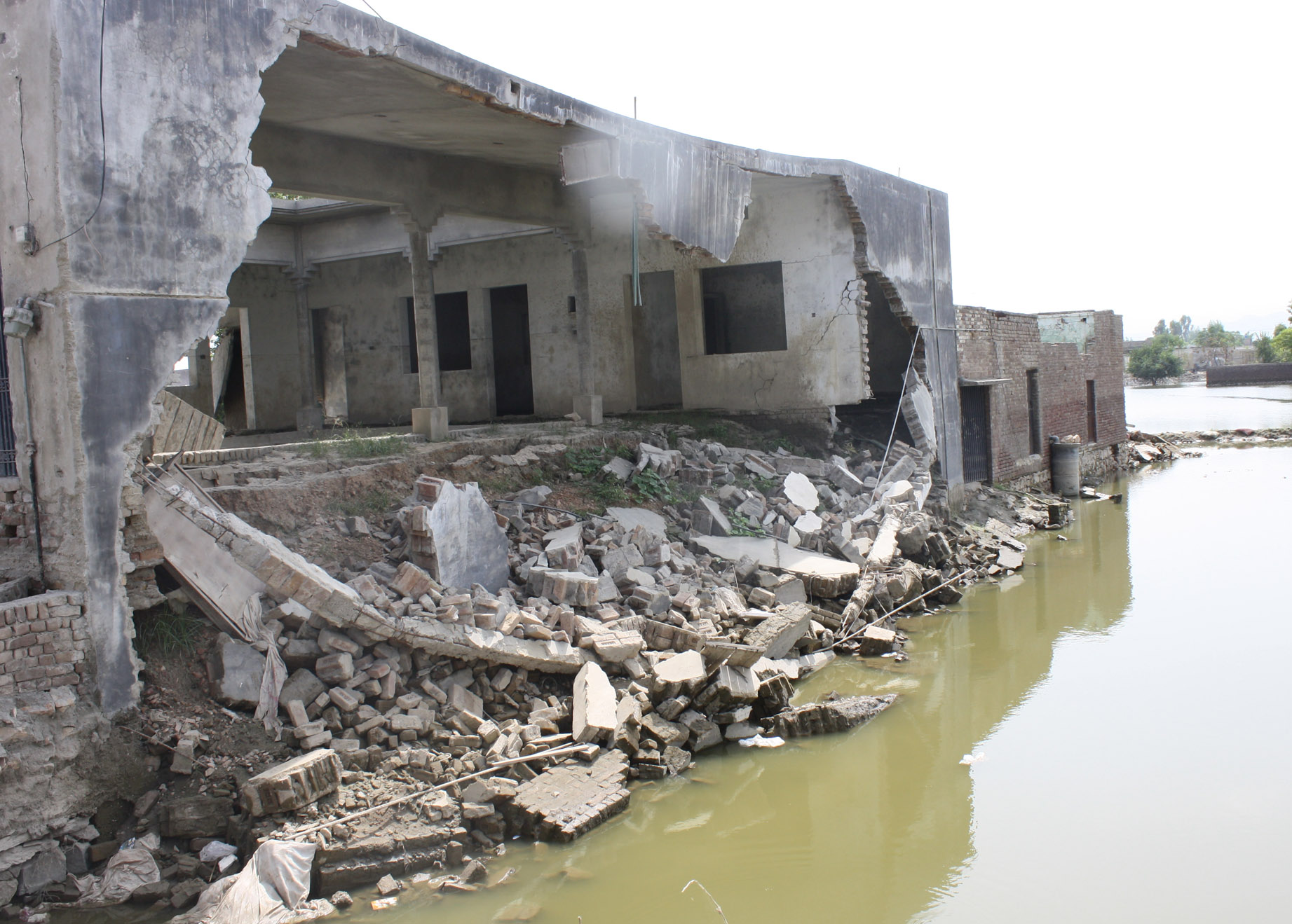 Homes destroyed by the flood waters from the Kabul river in Nowshera, Khyber Pakhtunkhwa province