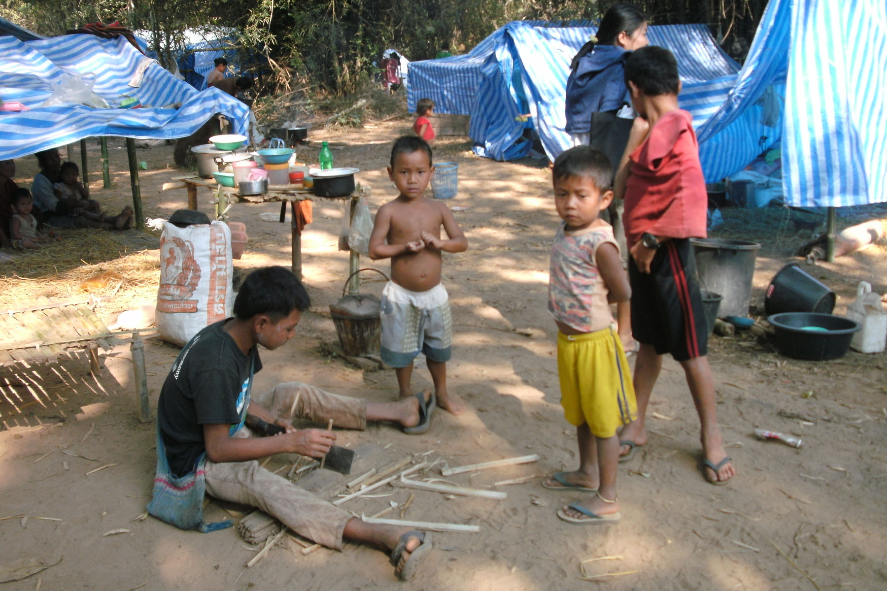 A scene inside Karen State where scores of people remain displaced along the Thai-Myanmar border due to fighting