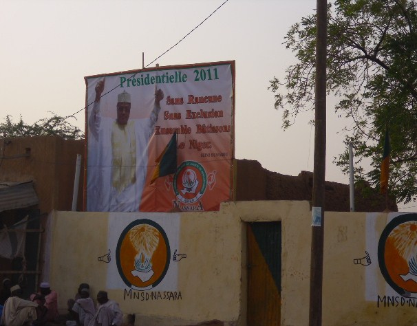 In Zinder, Niger, campaign billboard of presidential run-off candidate Seïni Oumarou. March 2011