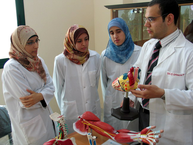 Medical students at Islamic University in Gaza City. The University’s first medical school class will graduate in 2011. Although, the university science labs destroyed during Israel’s operation Cast Lead (ending January 2009) were never rebuilt due