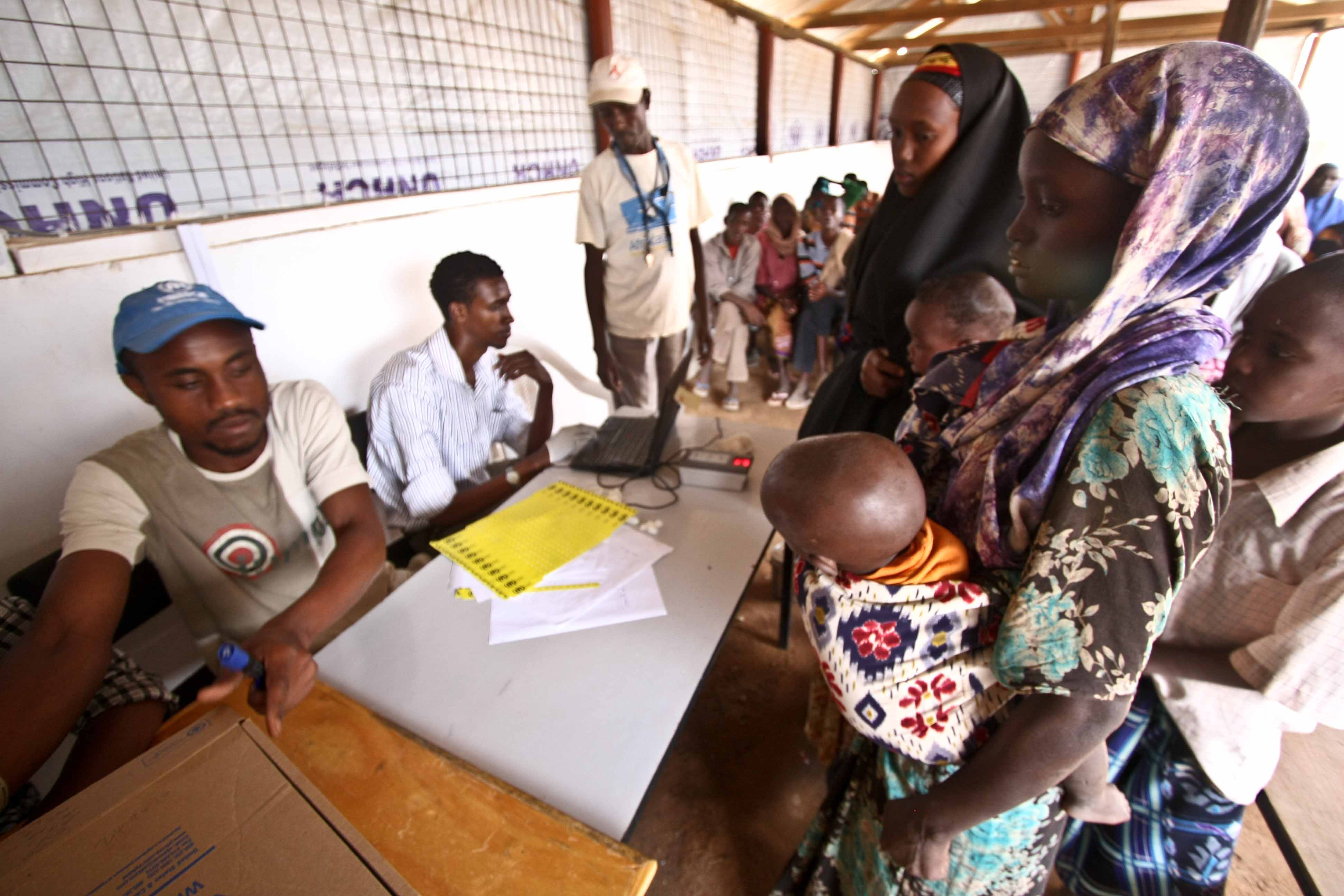 Registration of refugees at Dagahaley camp, Dadaab, eastern Kenya
