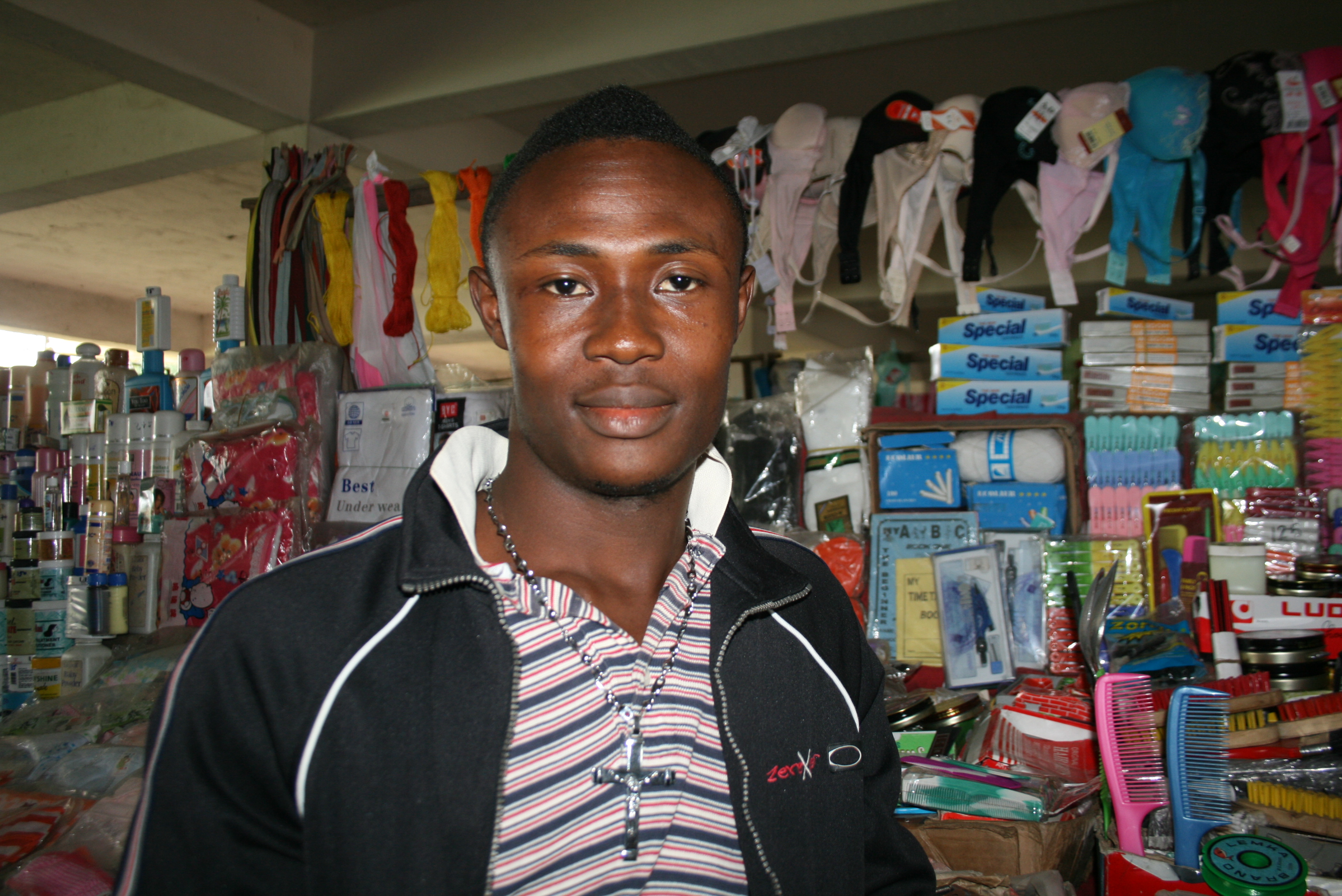 Ezekiel Yalliah, a seller at Nancy B Doe market in Monrovia, says his elections priorities would be to make prices stable and find youths jobs