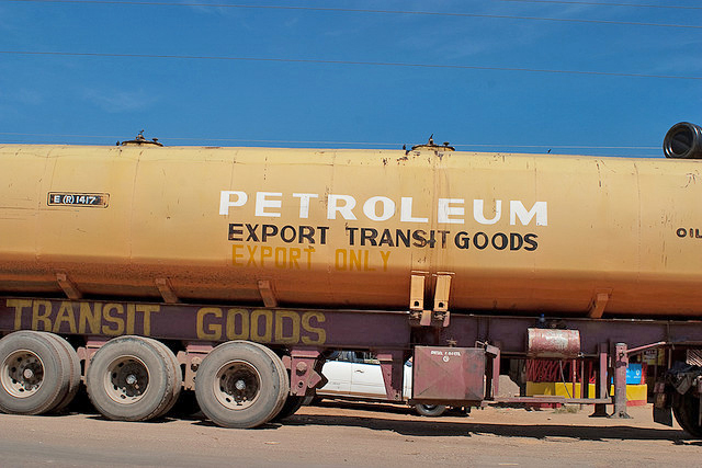Oil tanker in Uganda. For generic use