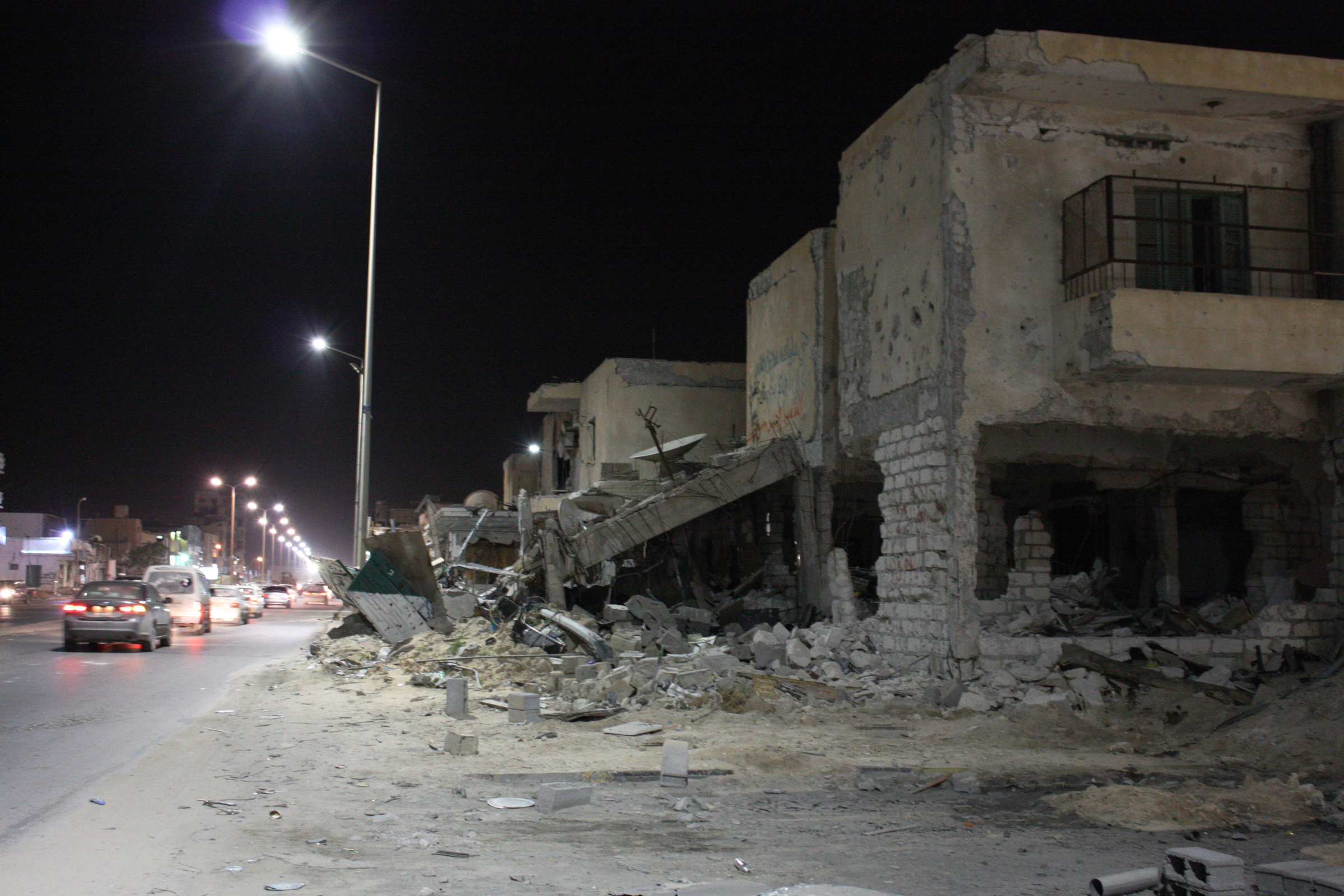 Misrata was heavily damaged by fighting during the 2011 Libyan civil war. (November 2011)