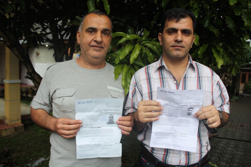 Two Iraqi asylum seekers at a residential facility in Puncak, Indonesia. There are more than 4,000 registered asylum seekers and refugees in the country, UNHCR reports