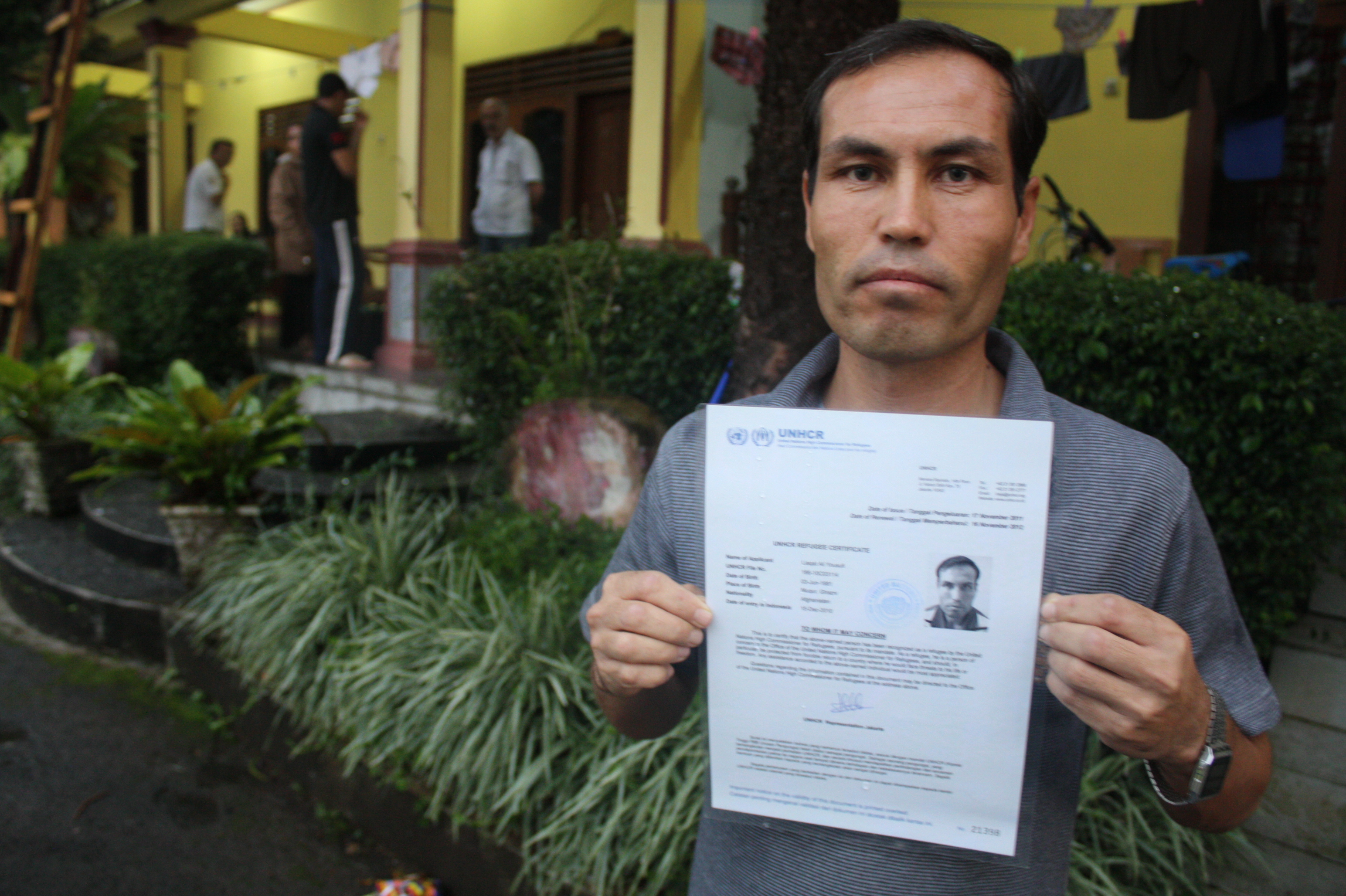 Liaqat Ali Yousufi, a UNHCR-recognized refugee from Afghanistan in Puncak, Indonesia. There are more than 4,000 registered asylum seekers and refugees in Indonesia today, UNHCR reports