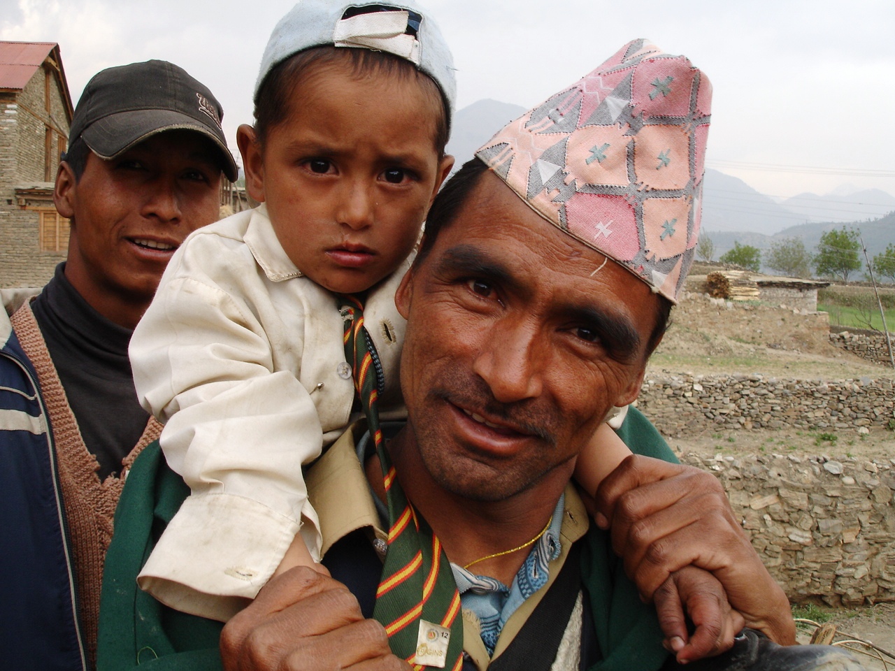 A boy and his father in Nepal's remote Jumla District