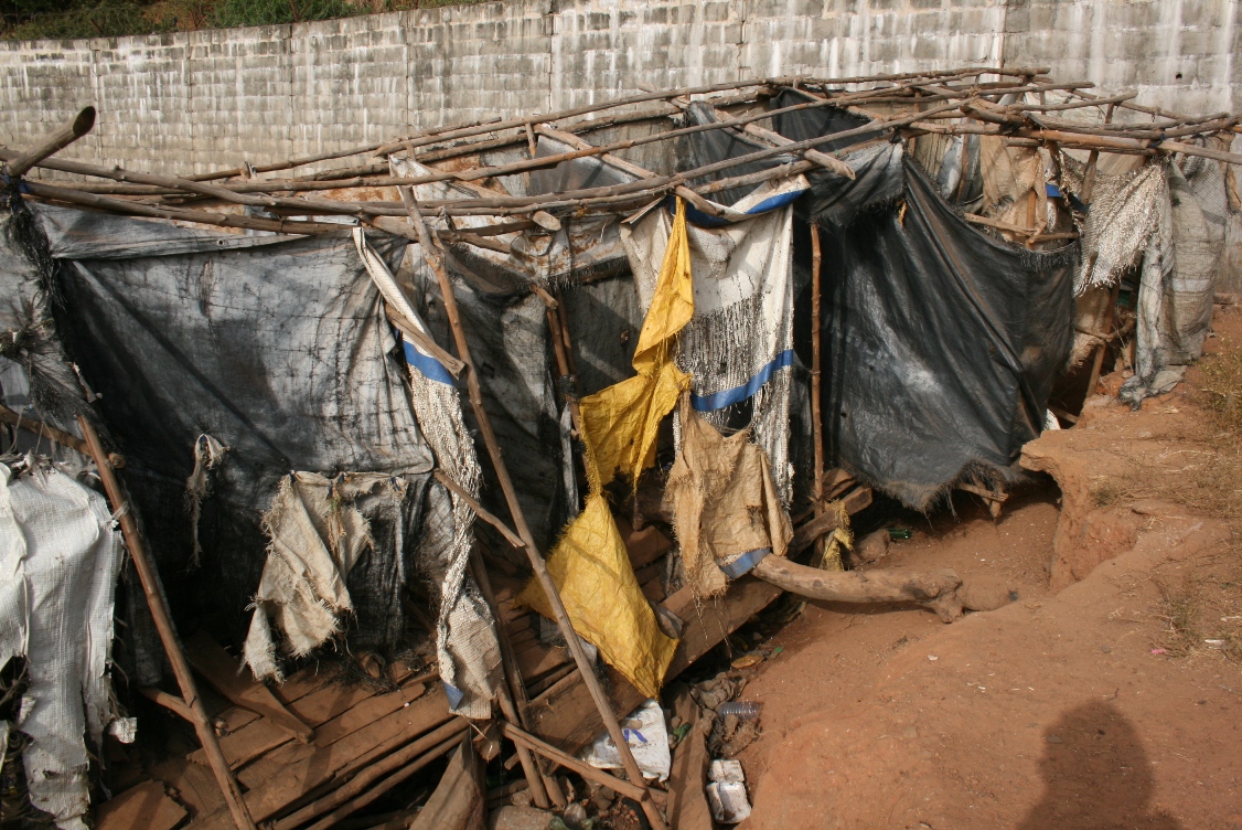 Public latrines in Kroo Bay slum in Freetown, Sierra Leone's capital