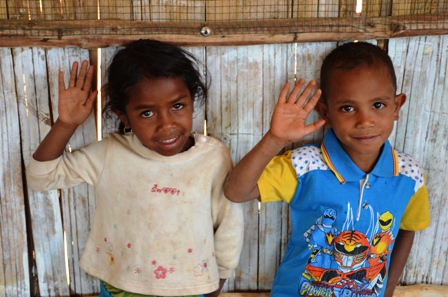 Children at the playgroup in Fatulmau. Thousands of children have no birth certificates in Timor-Leste