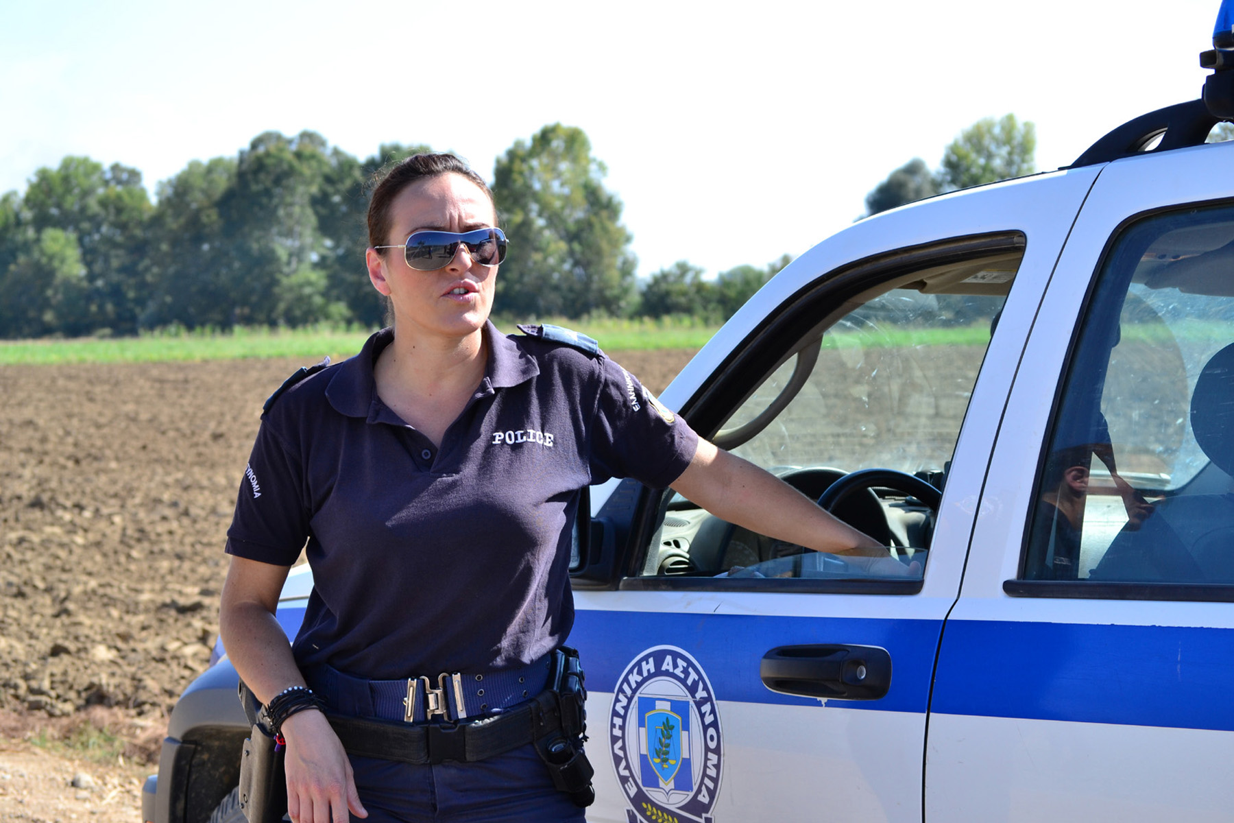 Lt Sofia Rapti patrols a newly erected fence that marks Greece’s land border with Turkey, a major crossing point for undocumented migrants trying to reach Europe