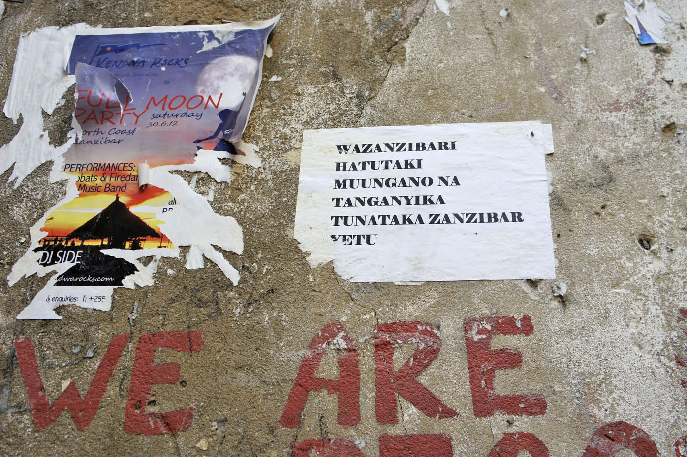 Poster in Stone town, Zanzibar. October 2012