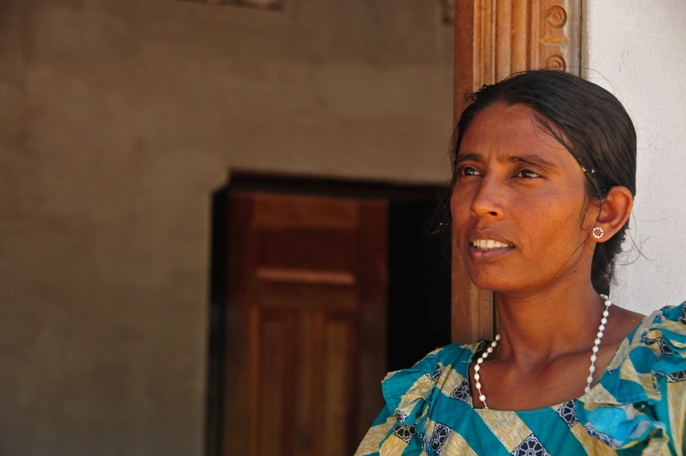 Rajina Mary, a 38 year old widow and her four children dug the foundation for their house in northern Sri Lanka as they could not afford the labour