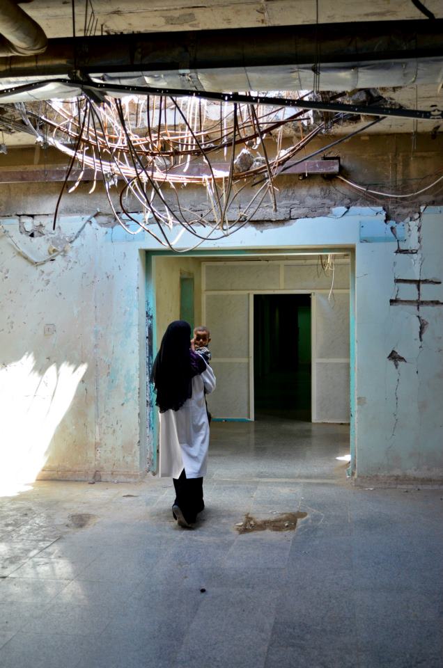 Although heavily damaged, Al-Razi General Hospital in Ja'ar has reopened. Director Khaled Mogbel said,
