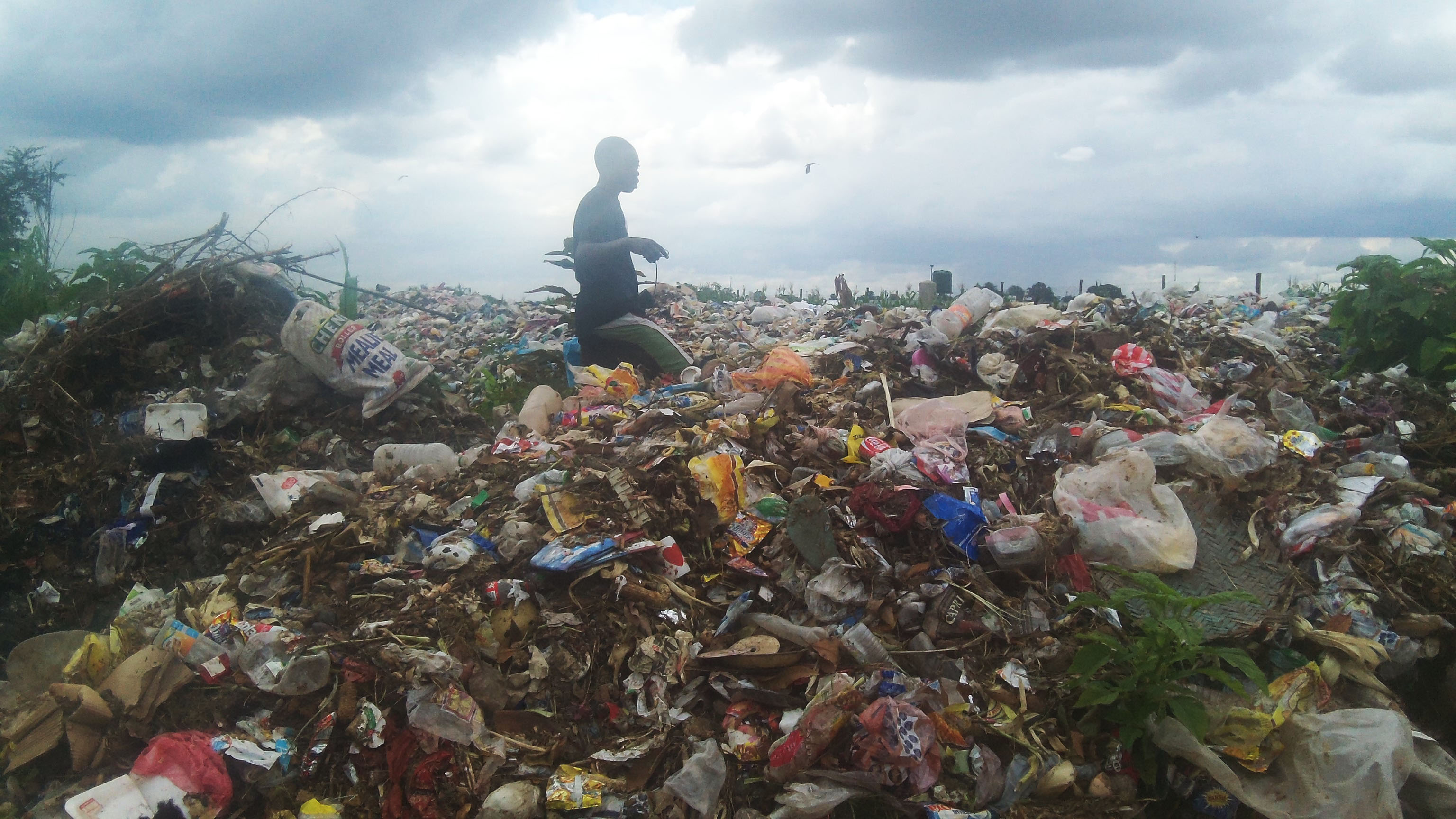 Mounds of uncollected rubbish outside illegally occupied flats in the Zimbabwean capital Harare. (February 2013)