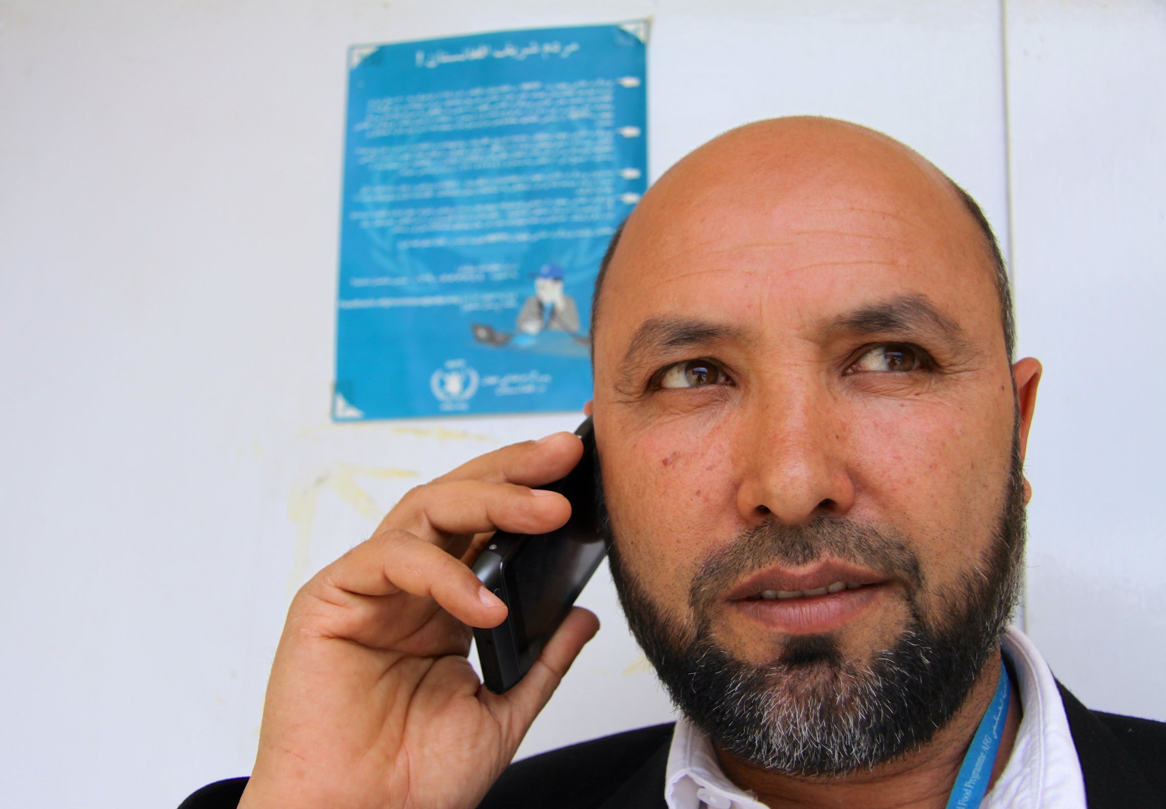 A call centre operator at WFP's Beneficiary Feedback Desk in Kabul. The service allows Afghans to contact WFP about food aid and has helped expose corruption, increase transparency and facilitate food delivery