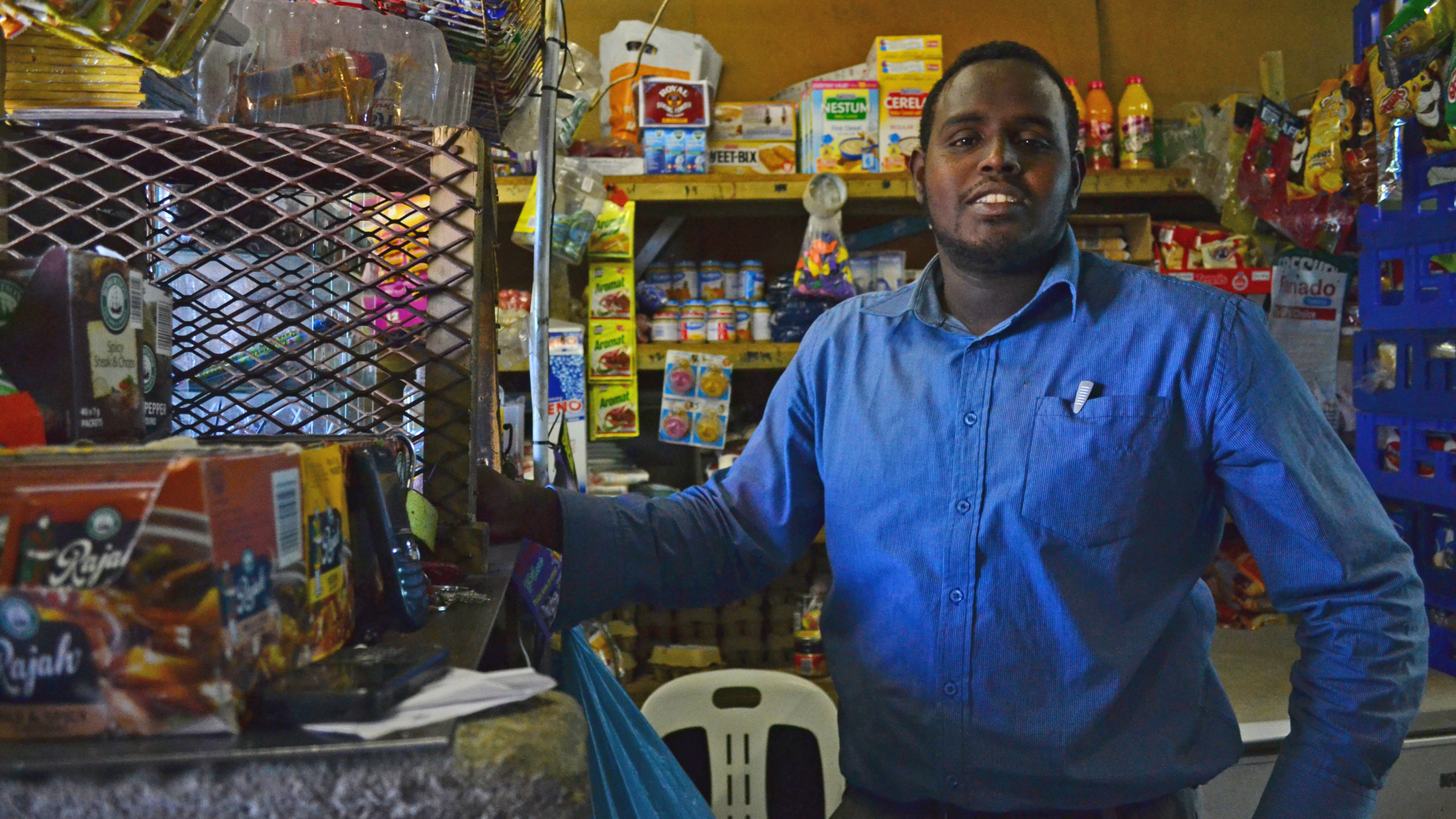 Abdullahi Wehliye’s shop in Philippi township in Cape Town has been robbed seven times since 2010. During one occasion in 2012, his brother was shot and killed