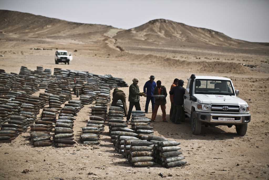 De-mining operations in Libya after the 2011 uprising that toppled long-time leader Muammar Gaddafi