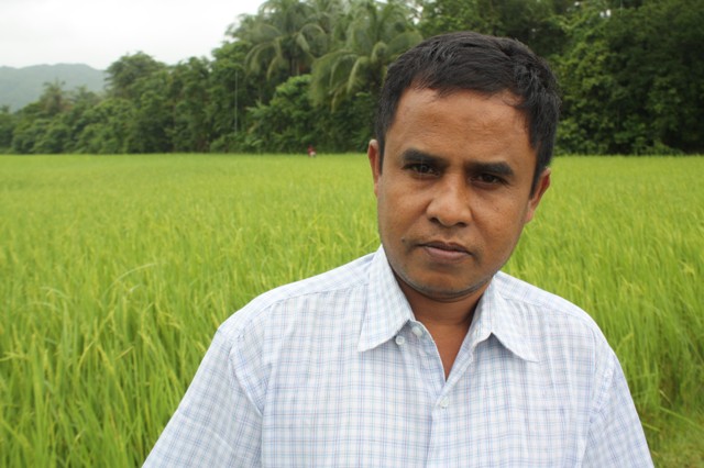 Hla Win, 45, an ethnic Rakhine farmer in Myanmar’s western Rakhine State, wasn't able to cultivate his paddy field due to issues of access and insecurity, following two bouts of sectarian violence in 2012. One year on, the impact on local livelihoods ha