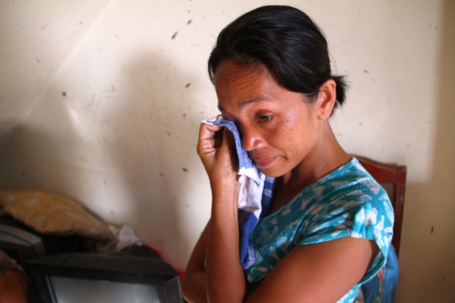 Irene Icao, 27, lost all five of her children to Typhoon Haiyan, when the category 5 storm shattered her home in Tacloban City. Thousands of people lost their lives when the category 5 storm made a direct hit on the Philippines on 8 November, 2013