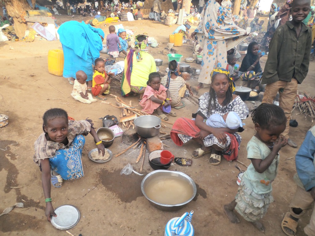 Refugees who have fled Central African Republic in Jan, Feb and March 2014 and are staying in one of the temporary camps in Garoua-Boulai, in Cameroon's East Region.